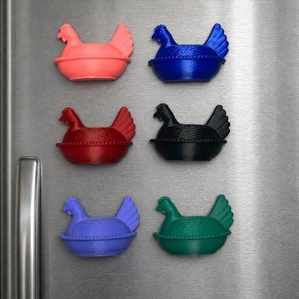 Set 6 Hen On Nest Chicken Fridge Magnets HON 3D Printed Kitchen Farmhouse - Picture 1 of 9